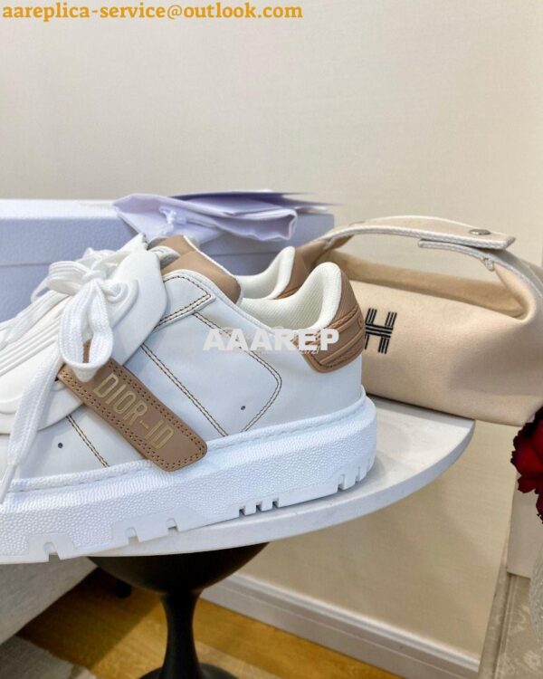 Replica DiorID Sneaker White Rubber and Calfskin KCK278 with Nude 8