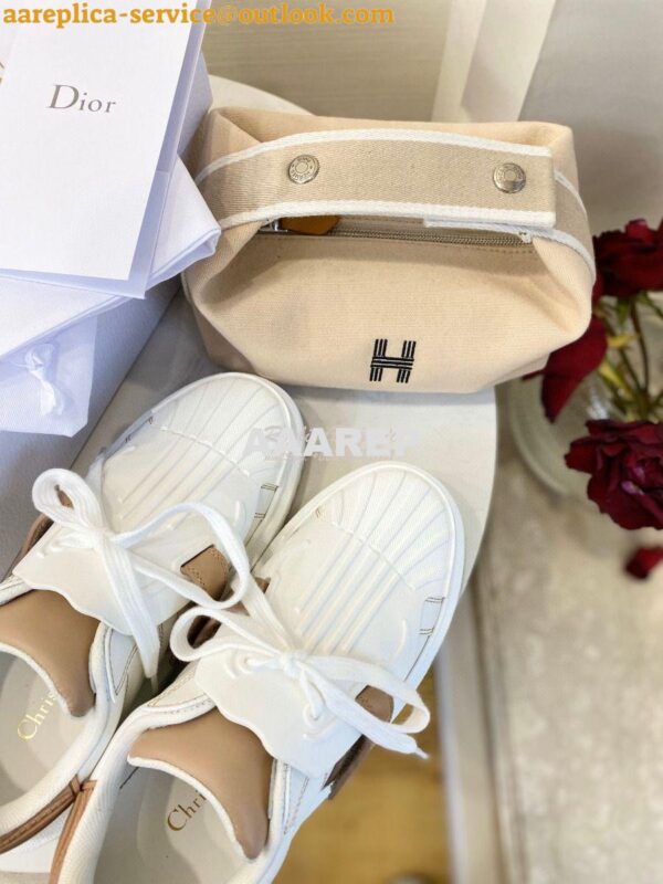 Replica DiorID Sneaker White Rubber and Calfskin KCK278 with Nude 9