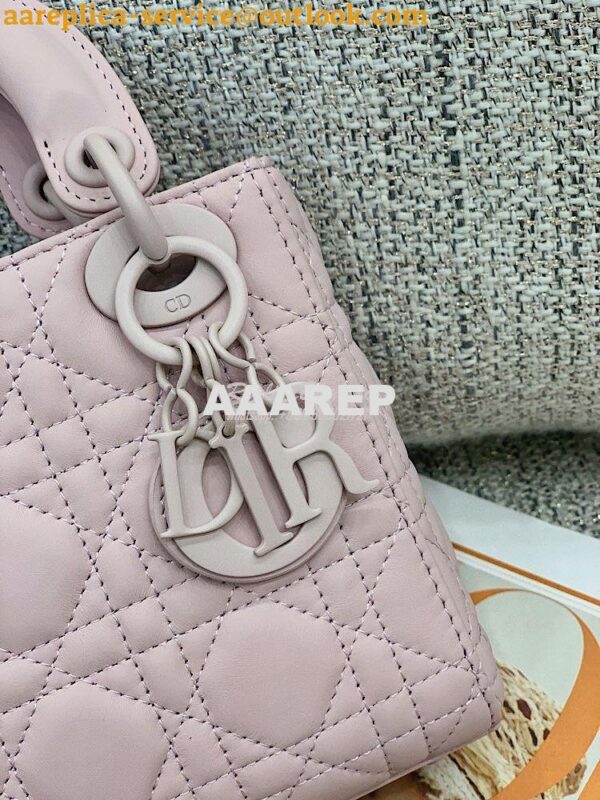 Replica Dior Mini Lady Dior Ultra-Matte Lavender Tote Bag 7