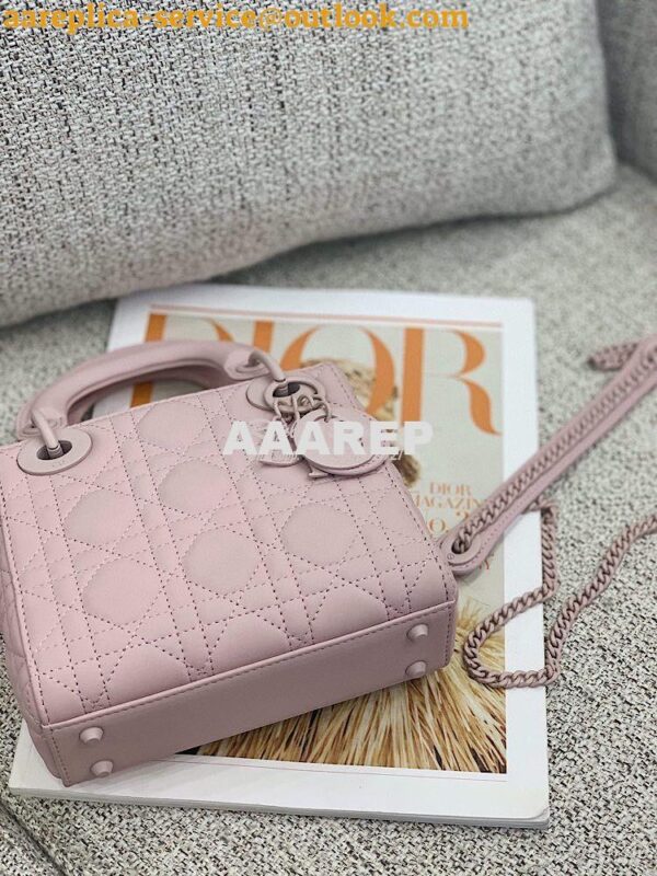 Replica Dior Mini Lady Dior Ultra-Matte Lavender Tote Bag 9