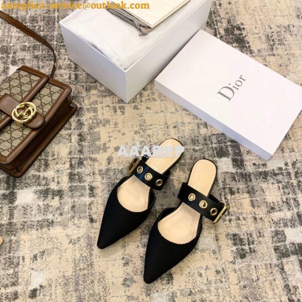 Replica Dior D-DIOR Mule KCB442 Black 4