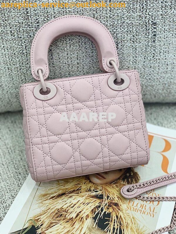 Replica Dior Mini Lady Dior Ultra-Matte Lavender Tote Bag 10