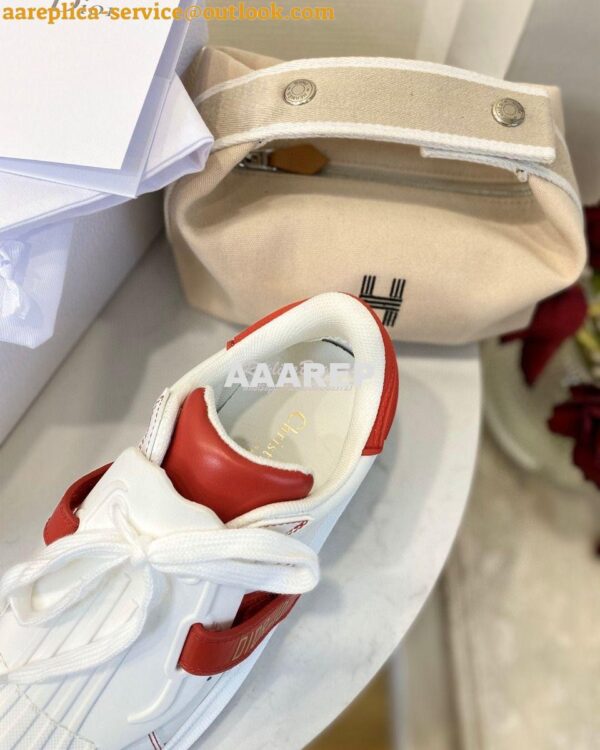 Replica DiorID Sneaker White Rubber and Calfskin KCK278 with Red 7