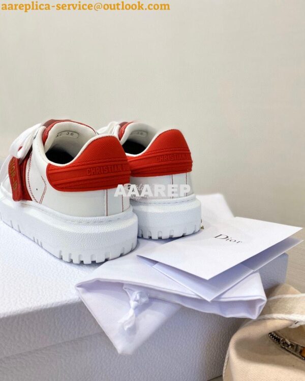 Replica DiorID Sneaker White Rubber and Calfskin KCK278 with Red 10