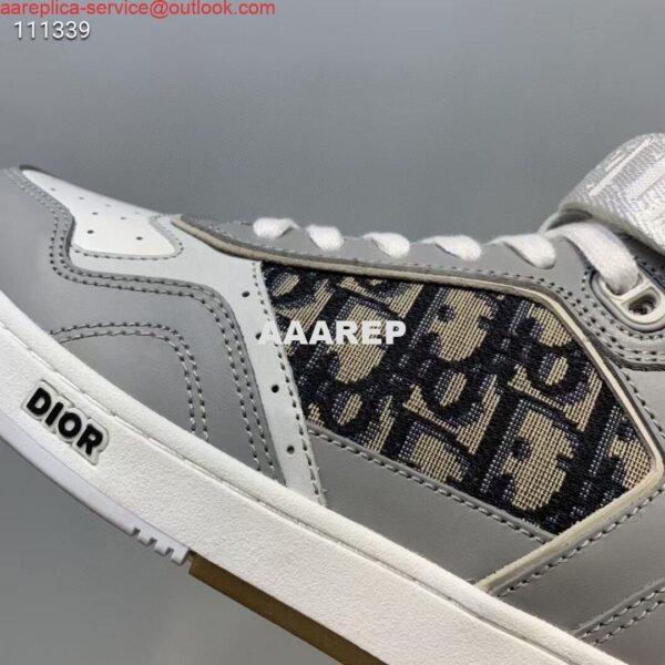 Replica Dior 3SH132 B27 High Top Sneaker Beige Calfskin With Oblique Jacquard 10