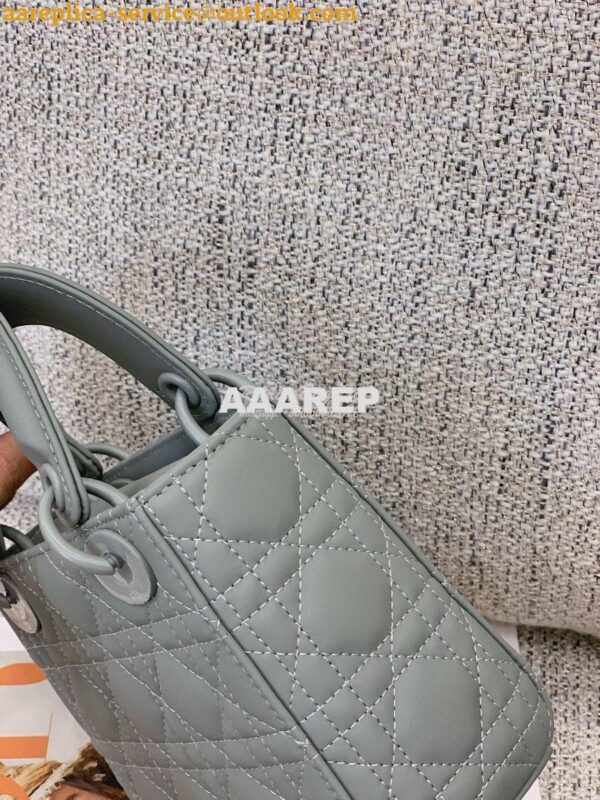 Replica Dior Mini Lady Dior Ultra-Matte Stone Grey Tote Bag 6