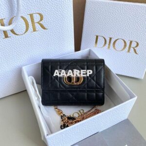 Replica Dior Miss Caro Micro Bag Black Macrocannage Lambskin S5170U