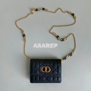 Replica Dior Miss Caro Micro Bag Black Macrocannage Lambskin S5170U 2