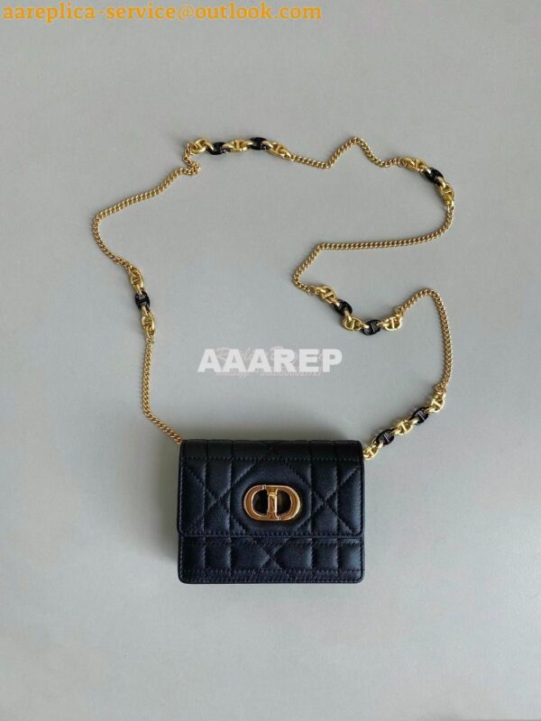 Replica Dior Miss Caro Micro Bag Black Macrocannage Lambskin S5170U 4