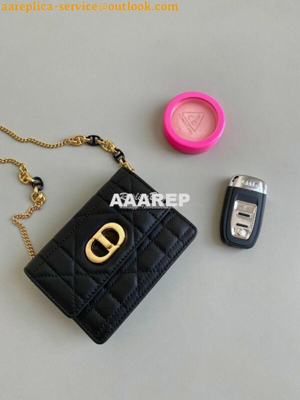 Replica Dior Miss Caro Micro Bag Black Macrocannage Lambskin S5170U 5