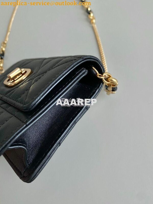 Replica Dior Miss Caro Micro Bag Black Macrocannage Lambskin S5170U 8