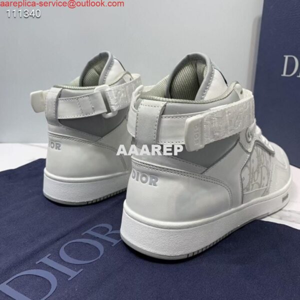 Replica Dior 3SH132 B27 High Top Sneaker White Calfskin With Oblique Jacquard 6