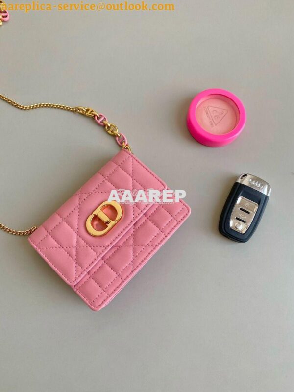 Replica Dior Miss Caro Micro Bag Light Pink Macrocannage Lambskin S517 4