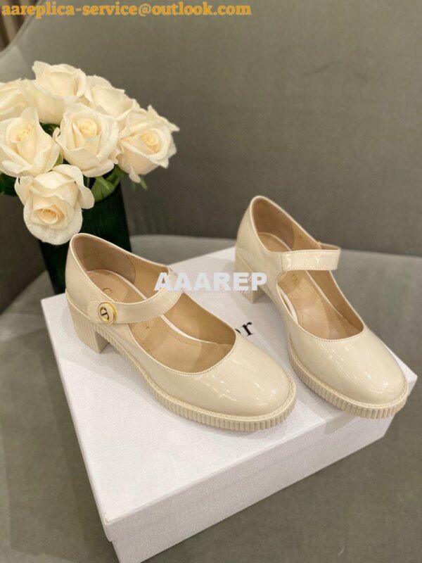 Replica Dior D-Doll Pump White Shiny Calfskin KCP909 4