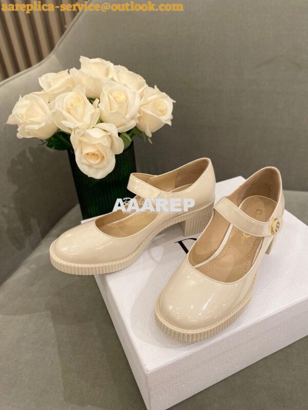Replica Dior D-Doll Pump White Shiny Calfskin KCP909 5