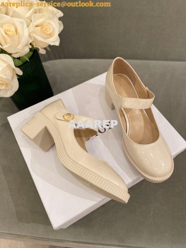 Replica Dior D-Doll Pump White Shiny Calfskin KCP909 6
