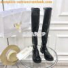 Replica Dior D-Fame Heeled Ankle Boot KDI806 Black Suede Calfskin 2