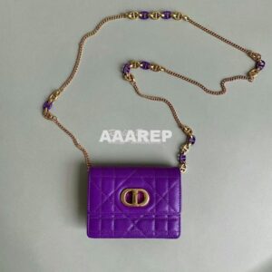 Replica Dior Miss Caro Micro Bag Purple Macrocannage Lambskin S5170U