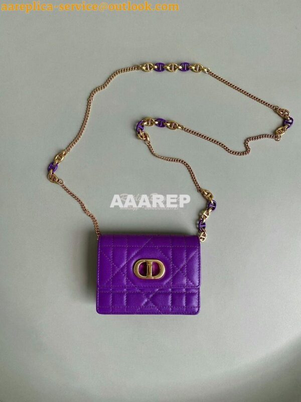 Replica Dior Miss Caro Micro Bag Purple Macrocannage Lambskin S5170U 3