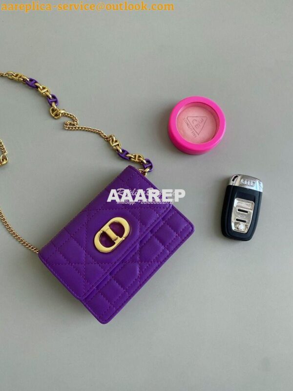 Replica Dior Miss Caro Micro Bag Purple Macrocannage Lambskin S5170U 5