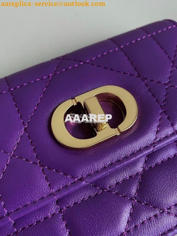 Replica Dior Miss Caro Micro Bag Purple Macrocannage Lambskin S5170U 7