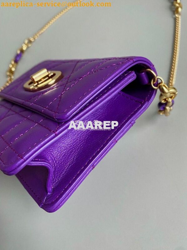 Replica Dior Miss Caro Micro Bag Purple Macrocannage Lambskin S5170U 8