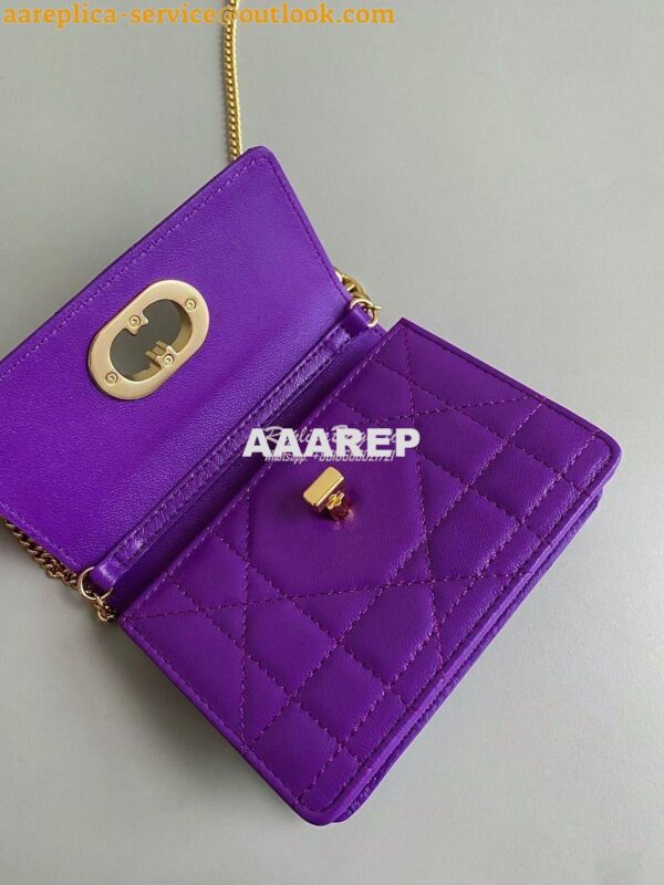 Replica Dior Miss Caro Micro Bag Purple Macrocannage Lambskin S5170U 10