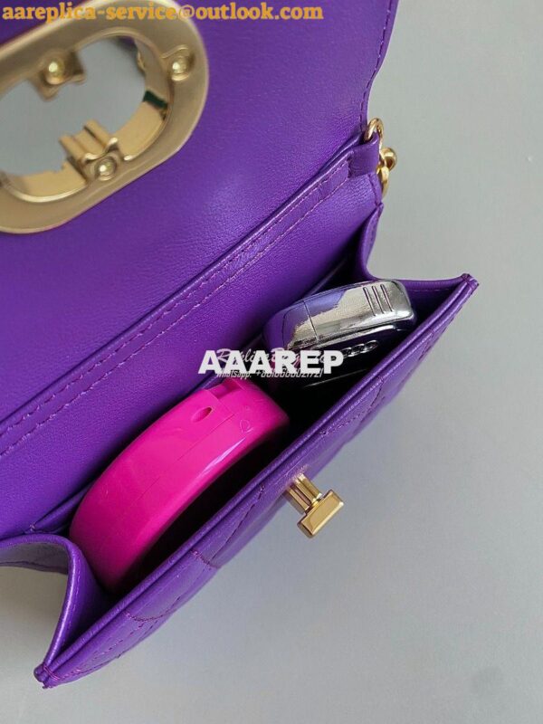 Replica Dior Miss Caro Micro Bag Purple Macrocannage Lambskin S5170U 13