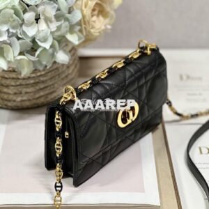 Replica Dior Miss Caro Mini Bag Macrocannage Lambskin S5169U Black 2