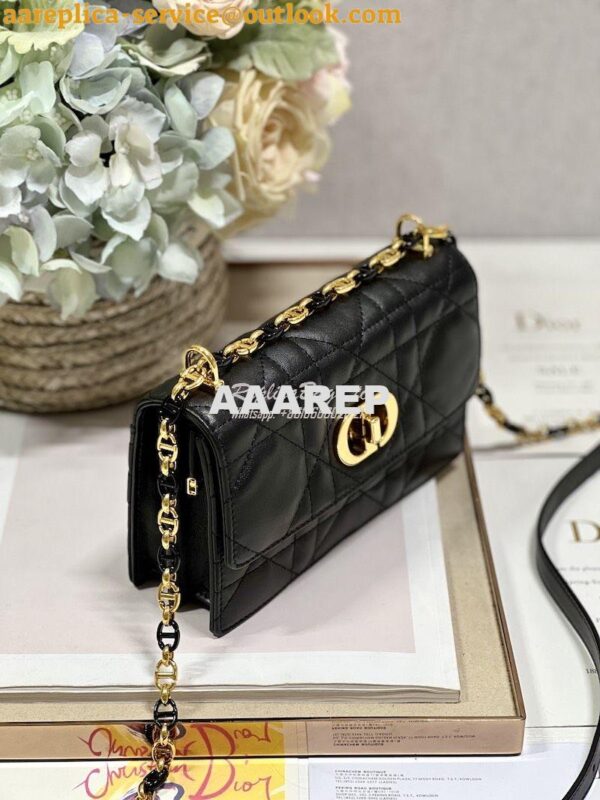 Replica Dior Miss Caro Mini Bag Macrocannage Lambskin S5169U Black 4