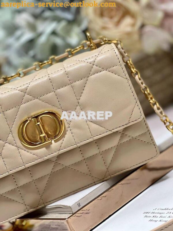 Replica Dior Miss Caro Mini Bag Macrocannage Lambskin S5169U Caramel B 4