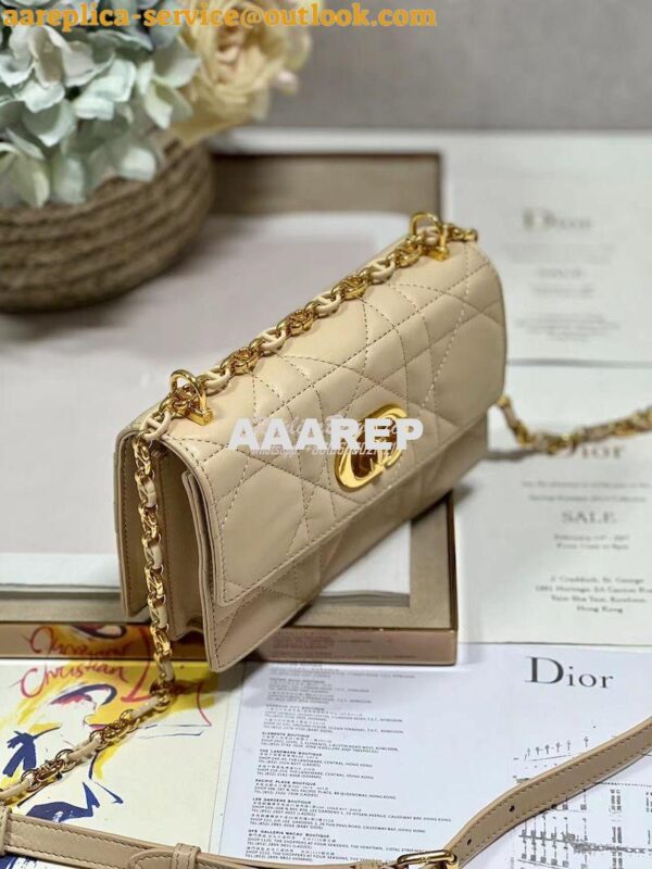 Replica Dior Miss Caro Mini Bag Macrocannage Lambskin S5169U Caramel B 5