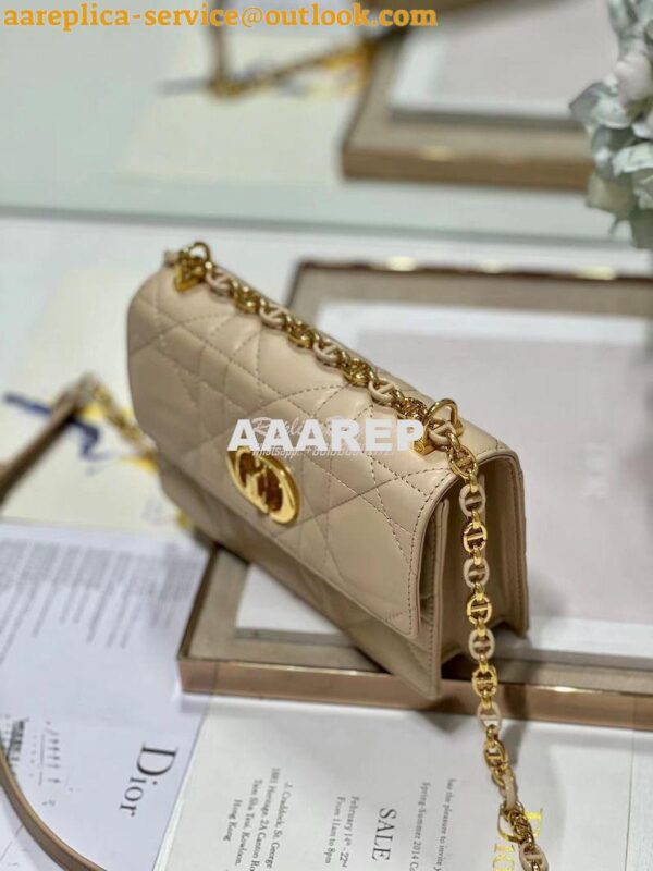 Replica Dior Miss Caro Mini Bag Macrocannage Lambskin S5169U Caramel B 6