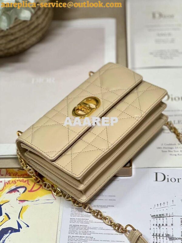 Replica Dior Miss Caro Mini Bag Macrocannage Lambskin S5169U Caramel B 7