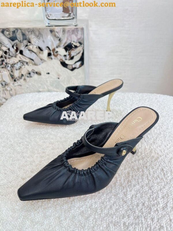 Replica Dior D-Fame Heeled Mule KCQ776 Lambskin 6