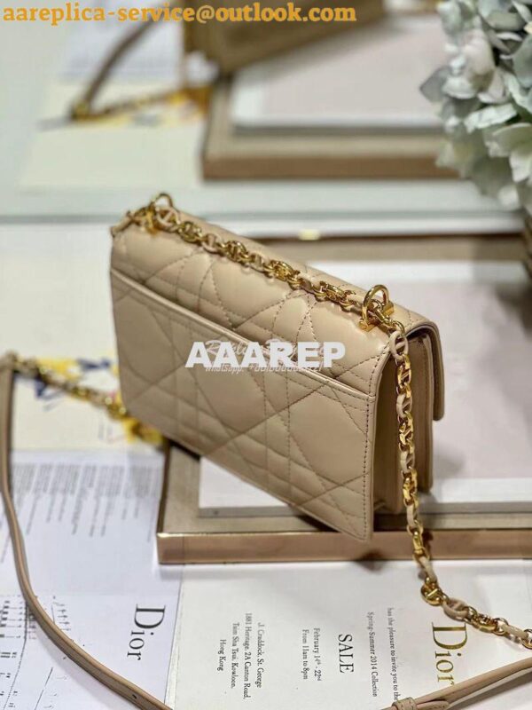 Replica Dior Miss Caro Mini Bag Macrocannage Lambskin S5169U Caramel B 8