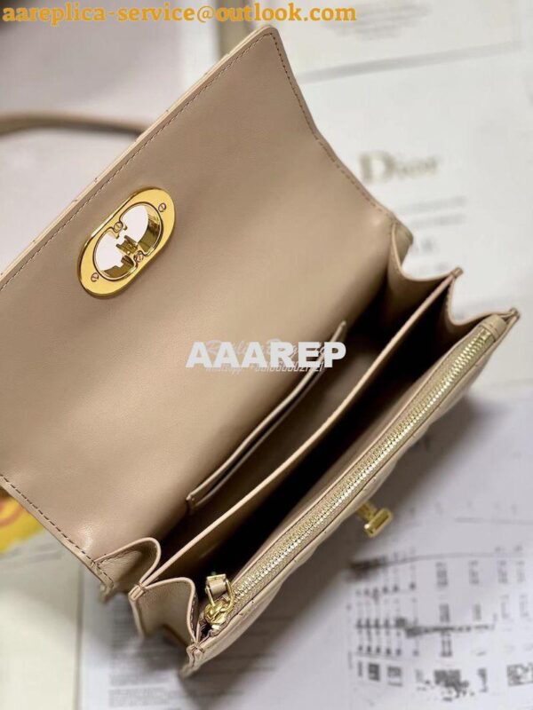 Replica Dior Miss Caro Mini Bag Macrocannage Lambskin S5169U Caramel B 9