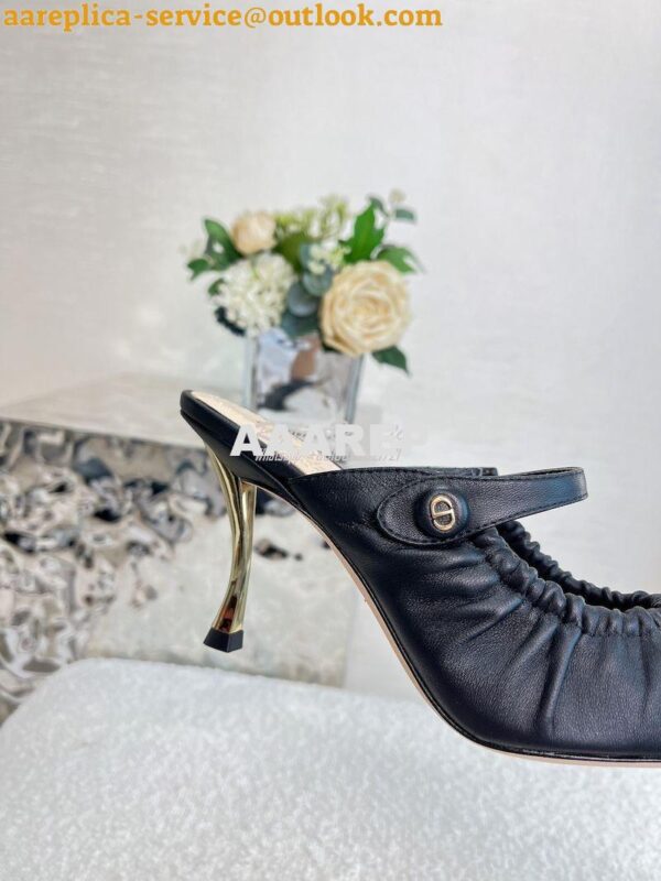 Replica Dior D-Fame Heeled Mule KCQ776 Lambskin 10