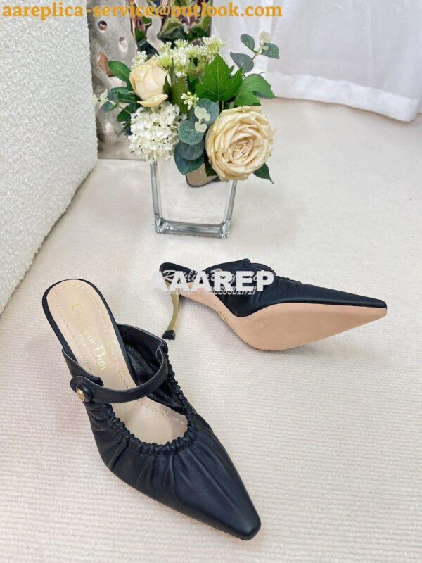 Replica Dior D-Fame Heeled Mule KCQ776 Lambskin 12