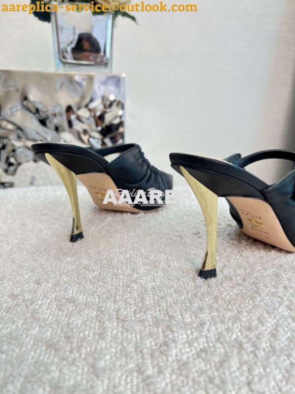 Replica Dior D-Fame Heeled Mule KCQ776 Lambskin 13