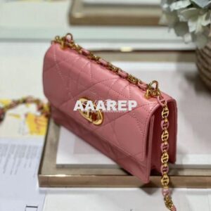 Replica Dior Miss Caro Mini Bag Macrocannage Lambskin S5169U Light Pin 2