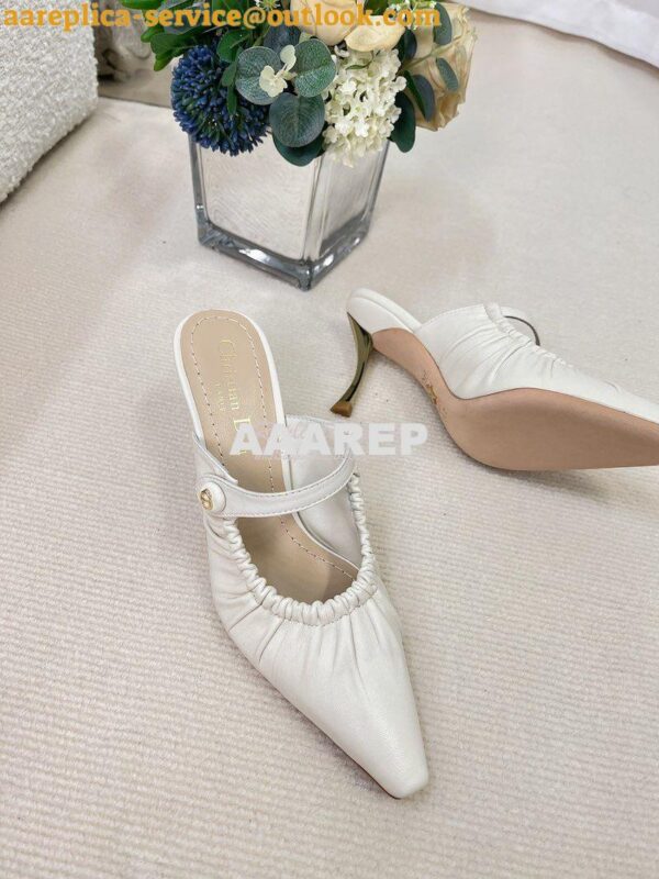 Replica Dior D-Fame Heeled Mule KCQ776 Lambskin 21