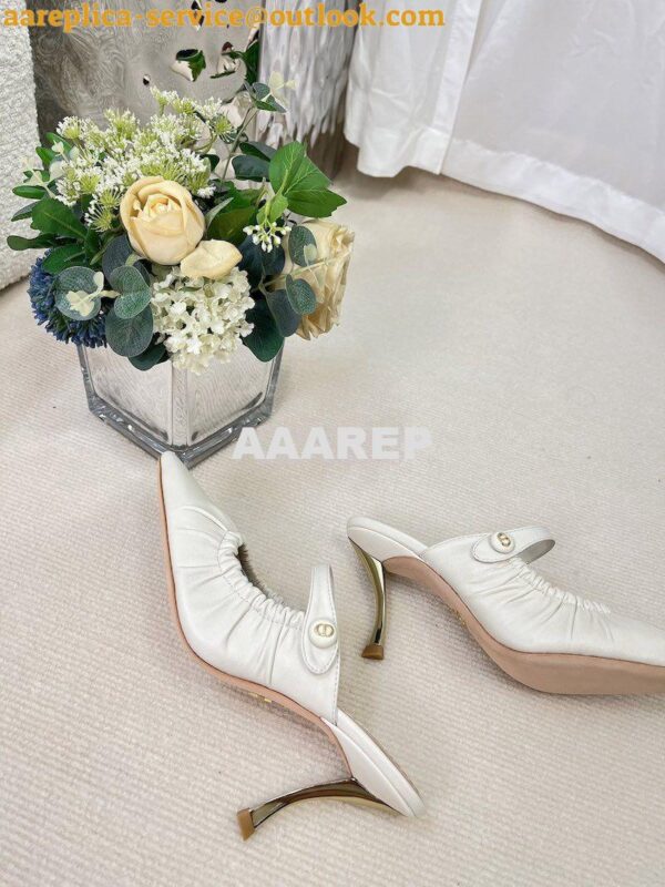 Replica Dior D-Fame Heeled Mule KCQ776 Lambskin 22