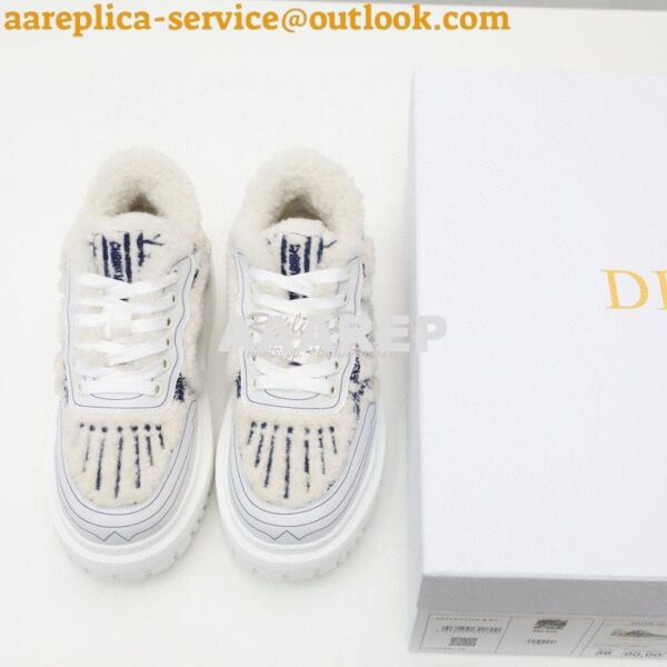 Replica Dior Addict Sneaker Blue Toile de Jouy Embroidered Natural She 4