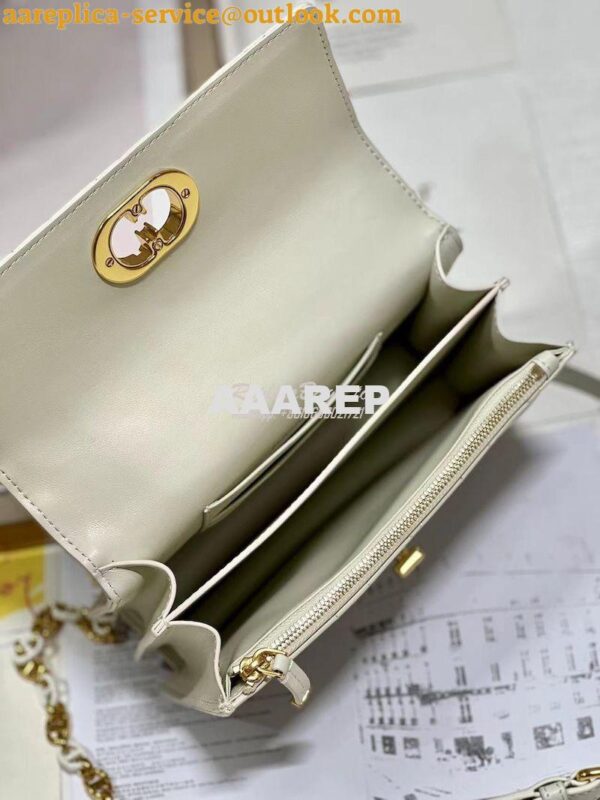 Replica Dior Miss Caro Mini Bag Macrocannage Lambskin S5169U White 7