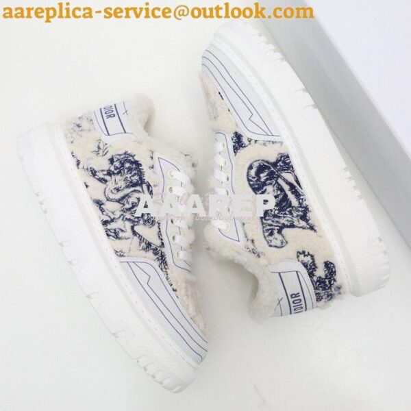 Replica Dior Addict Sneaker Blue Toile de Jouy Embroidered Natural She 5