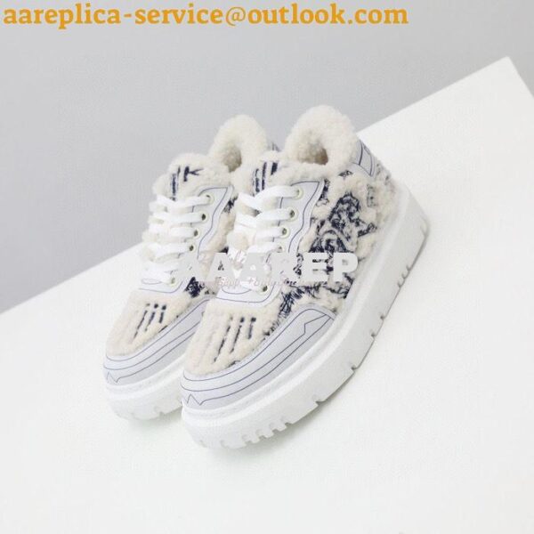 Replica Dior Addict Sneaker Blue Toile de Jouy Embroidered Natural She 6