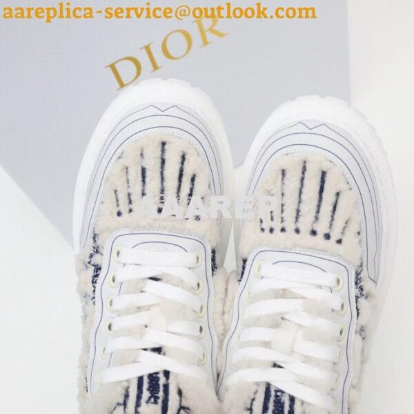 Replica Dior Addict Sneaker Blue Toile de Jouy Embroidered Natural She 11