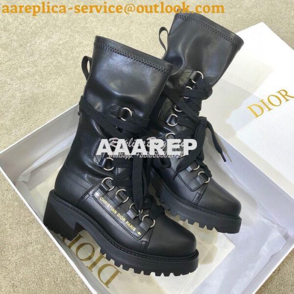 Replica Dior D-Fight Ankle Boot Black Lambskin KCI694 5