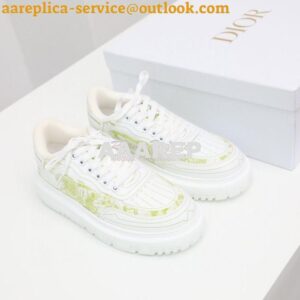 Replica Dior Addict Sneaker Green Toile de Jouy Technical Fabric KCK30